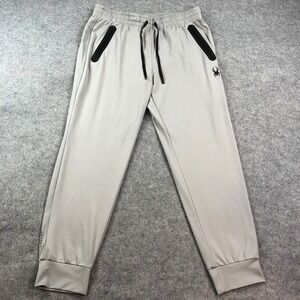 Spyder Active ProWEB Mens Jogger Pants L Gray Stretch Athletic Fit Zip Pockets